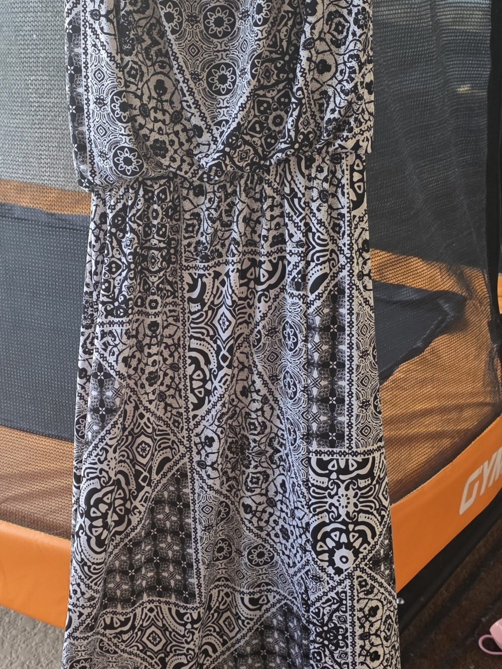 Black & White Patterned Maxi Dress